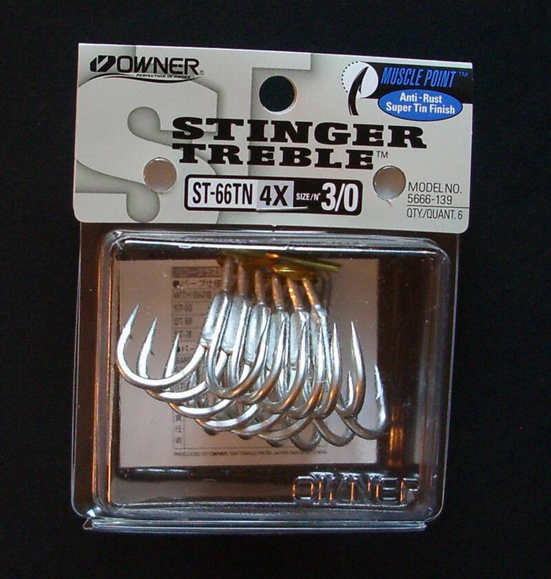 (image for) owner st-66 TN 4x 3/0 treble hooks