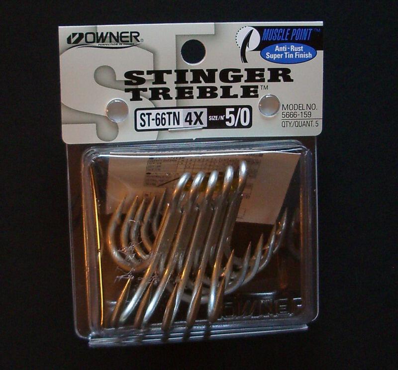 (image for) owner st-66 TN 4x 5/0 treble hooks