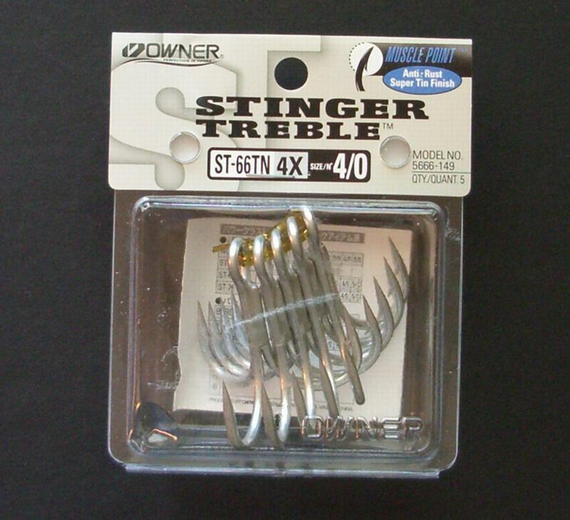 (image for) owner st-66 TN 4x 4/0 treble hooks