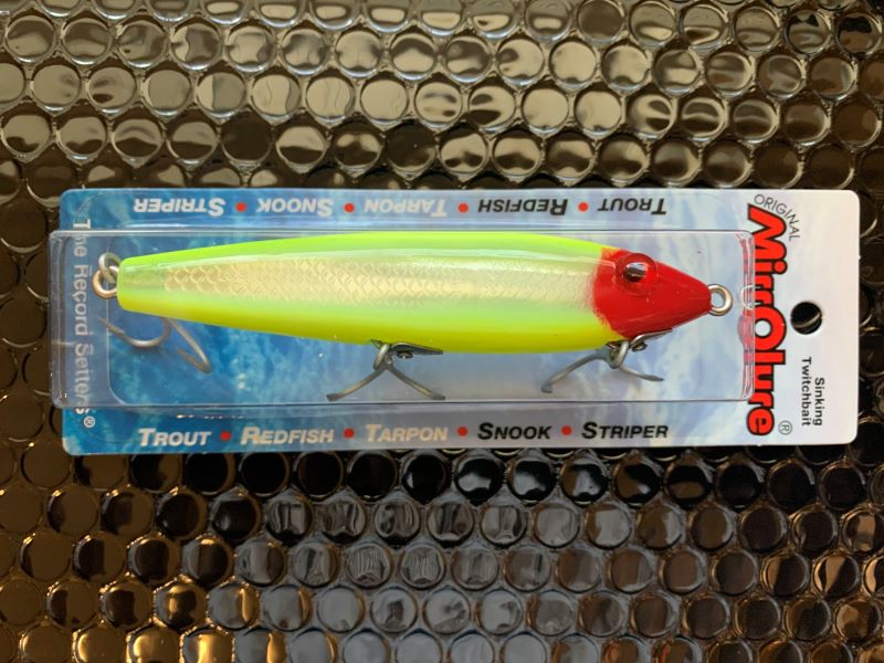 (image for) MirrOlure 51MR-CH11 Red head Chartreuse