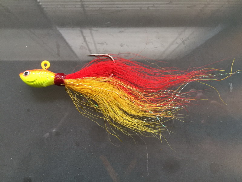 (image for) Bucktail jig 1oz - Yellow Red