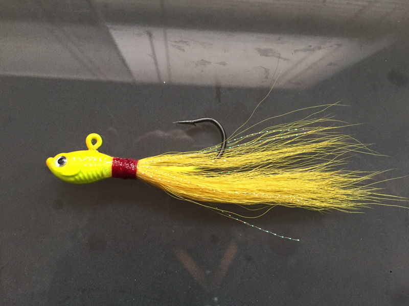 Bucktail jig 1oz - Yellow - Click Image to Close