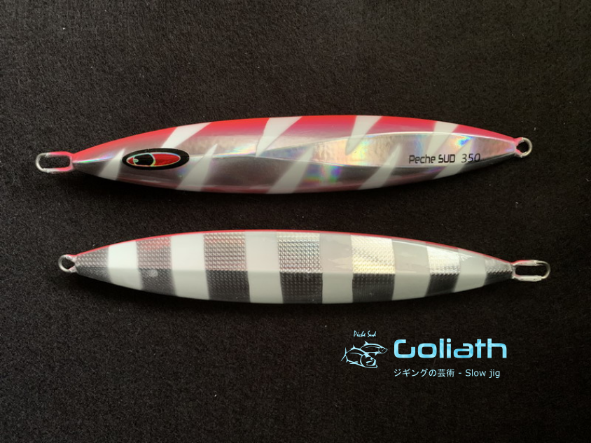 (image for) GOLIATH - Slow jigging lure 350 grams - Silver pink (striped)