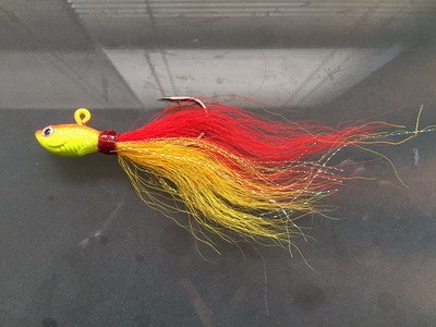 Bucktail jig 1oz - Yellow Red [KMCBT1_YR (CHINA)] - $4.99 CAD